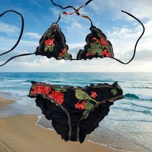 Unique! Bikini hand embroidered small Stunning